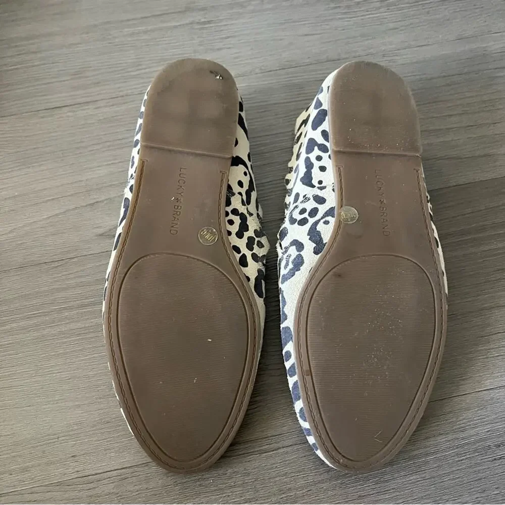 Lucky Brand Cloeey Leopard Suede Slide Mule Slip On 10M